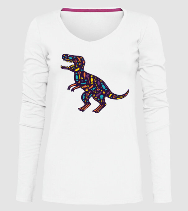Dino bomboane model alb pe tricou