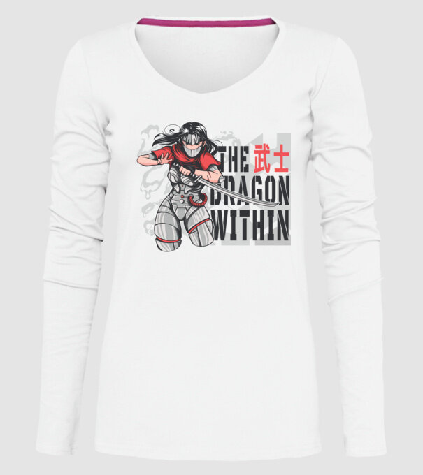 Cyborg Ninja fată Anime model alb pe tricou