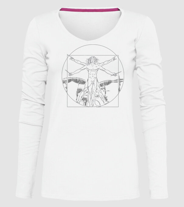 Da Vinci tobe model alb pe tricou