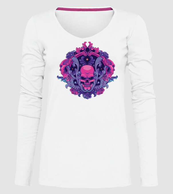 Cranii Dark Skull model alb pe tricou