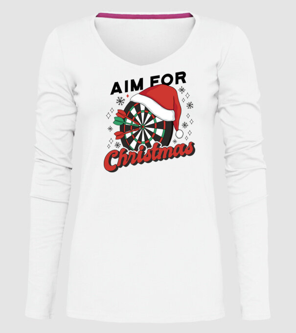 Darts Crăciun model alb pe tricou