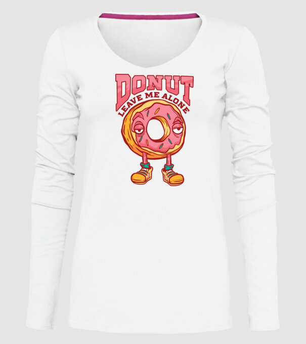Donut leave me alone model alb pe tricou