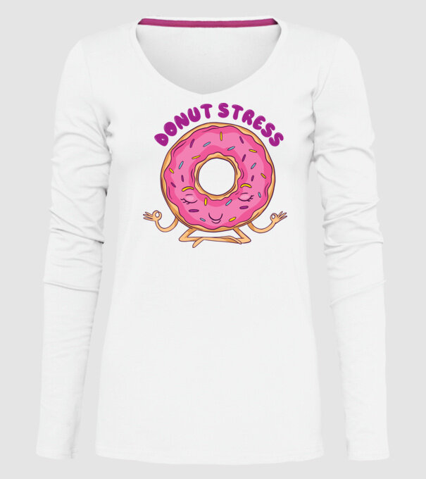 Donut Stress Gogoașă model alb pe tricou