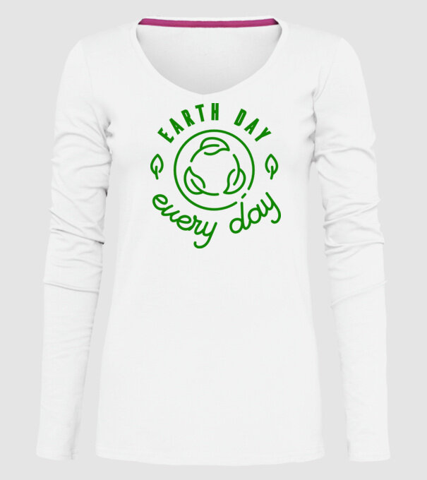 Earth Day Every Day - Ziua Pământului model alb pe tricou