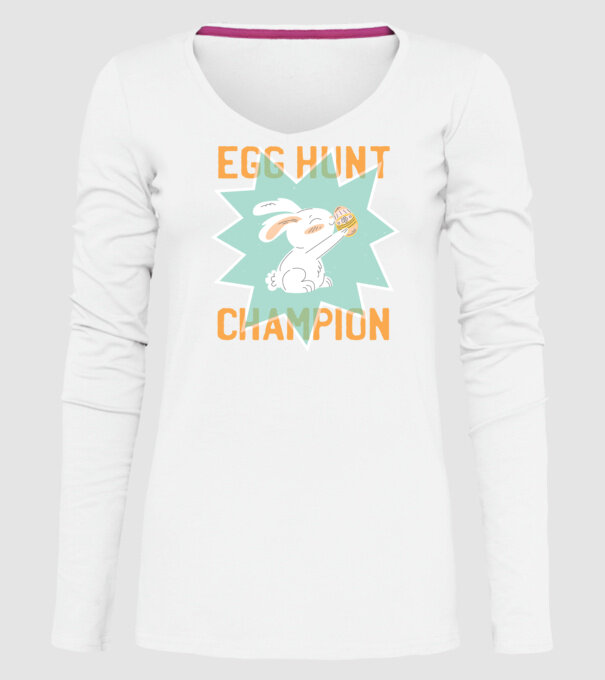 Egg Hunt Champion Campion la vânătoare de ouă model alb pe tricou