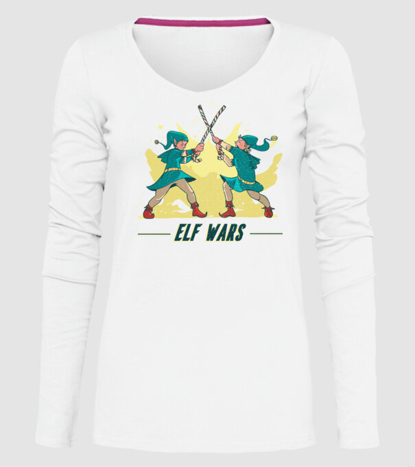 Războiul elfilor model alb pe tricou