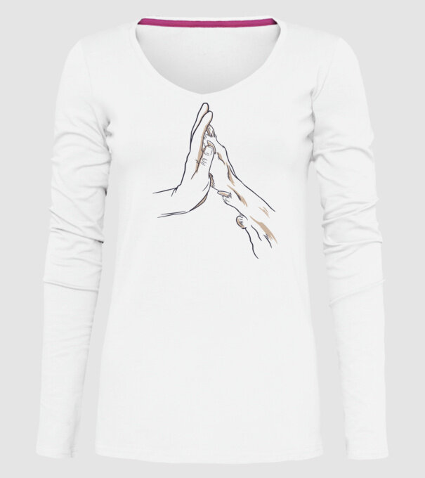 Prietenia câine om model alb pe tricou