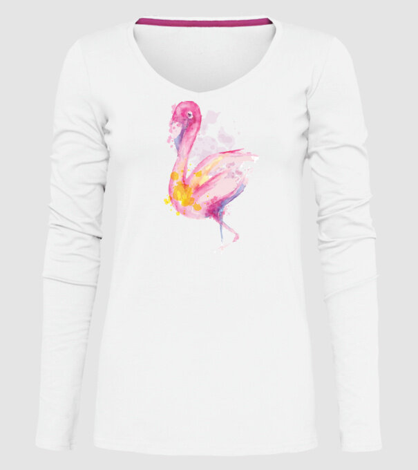Flamingo Pictură model alb pe tricou