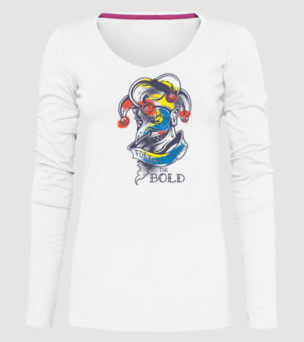 Fortune favours the Bold model alb pe tricou