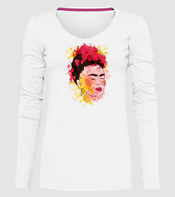 Frida Kahlo model alb pe tricou
