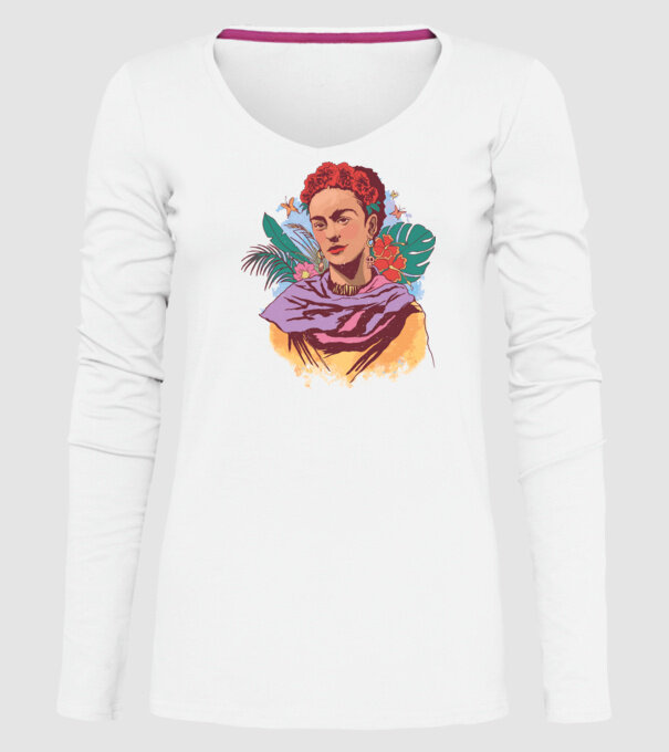 Portret Frida Kahlo model alb pe tricou