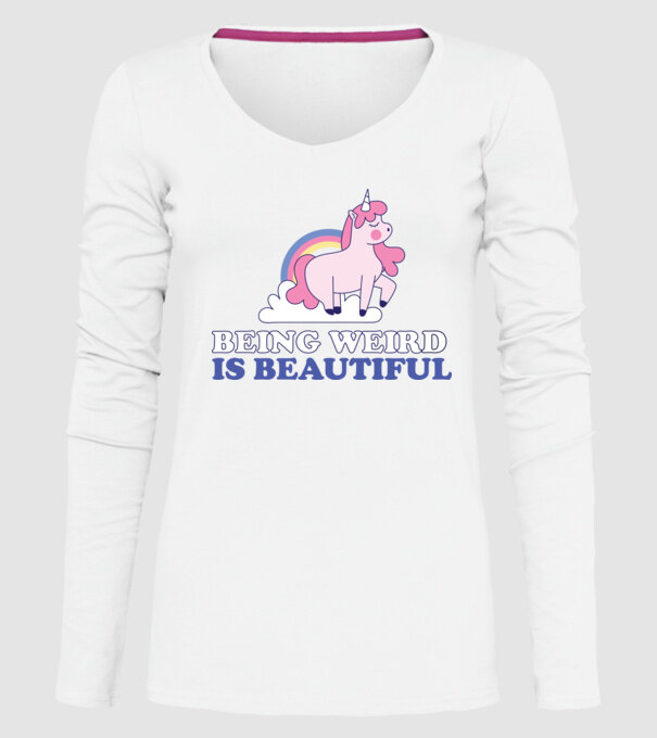 A fi ciudat este minunat Unicorn model alb pe tricou