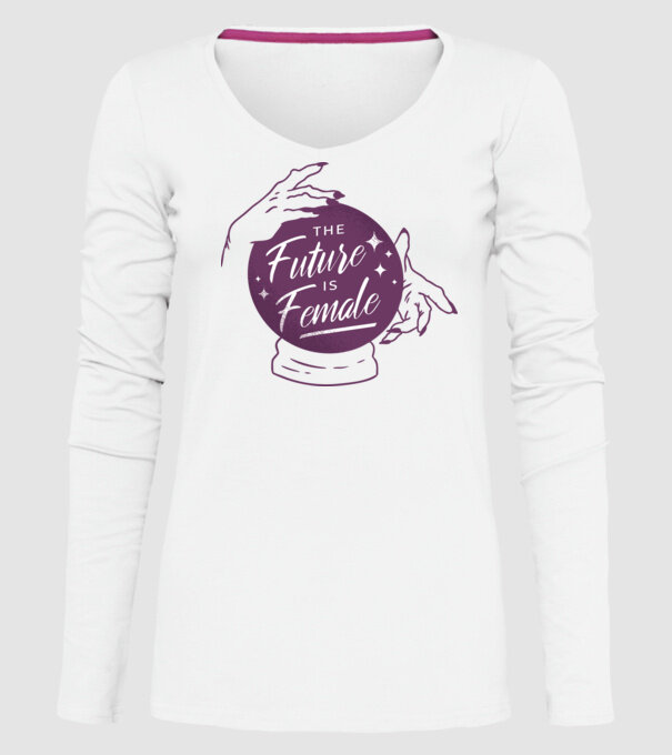 Future is Female Ziua Femeii model alb pe tricou