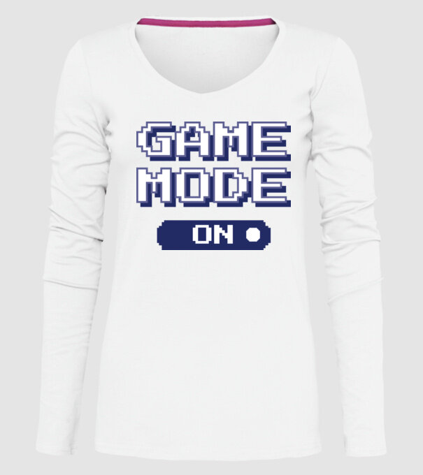 Game mode on Gamer pixel model alb pe tricou
