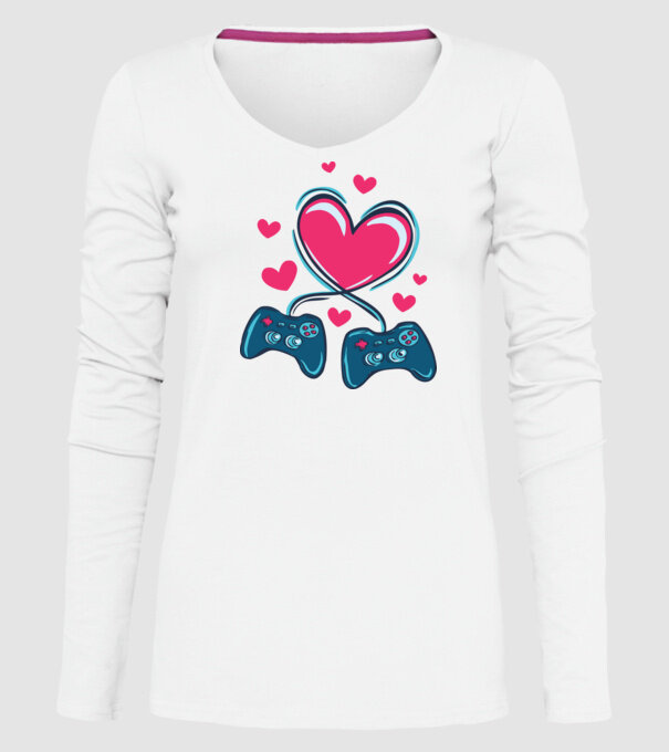 Dragoste Gamer model alb pe tricou