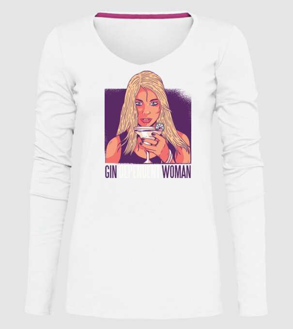 Gindependent Woman model alb pe tricou