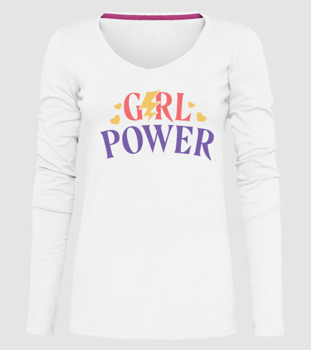 Girl Power Ziua Femeii model alb pe tricou