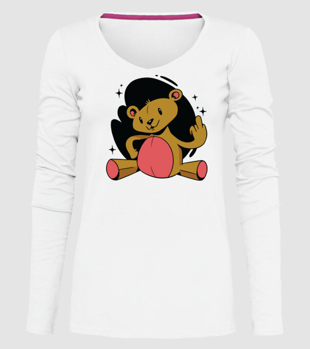 Ursuleț Teddy hain model alb pe tricou