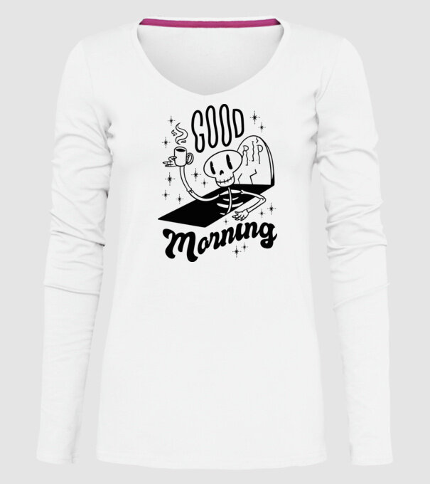 Good Morning Coffee model alb pe tricou