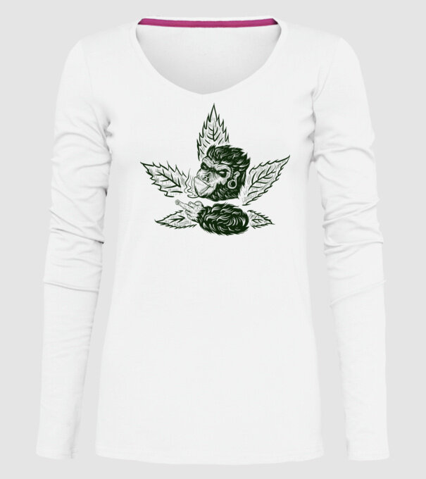 GORILĂ cannabis model alb pe tricou