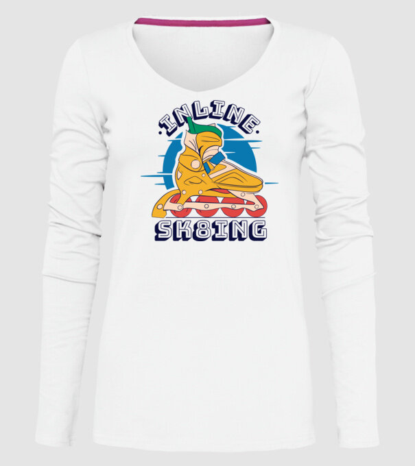 Skate Sk8 model alb pe tricou