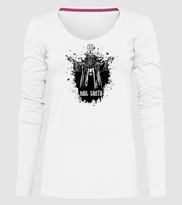 Hail Santa model alb pe tricou
