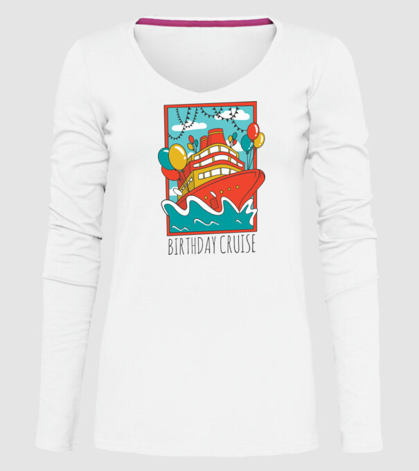 Croazieră model alb pe tricou