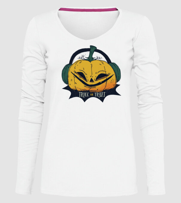 Dovleac Halloween model alb pe tricou