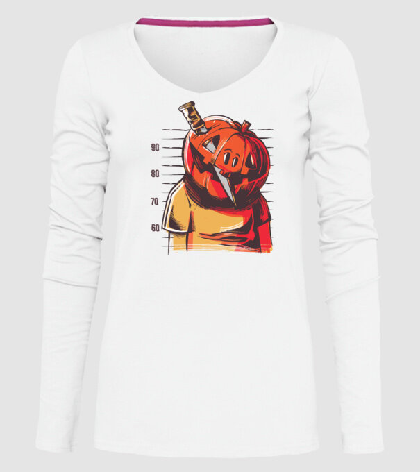 Halloween cap de dovleac închisoare model alb pe tricou