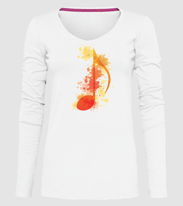 Notă muzicală model alb pe tricou