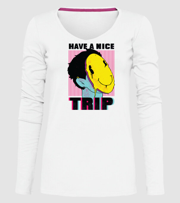 Have a nice Trip model alb pe tricou