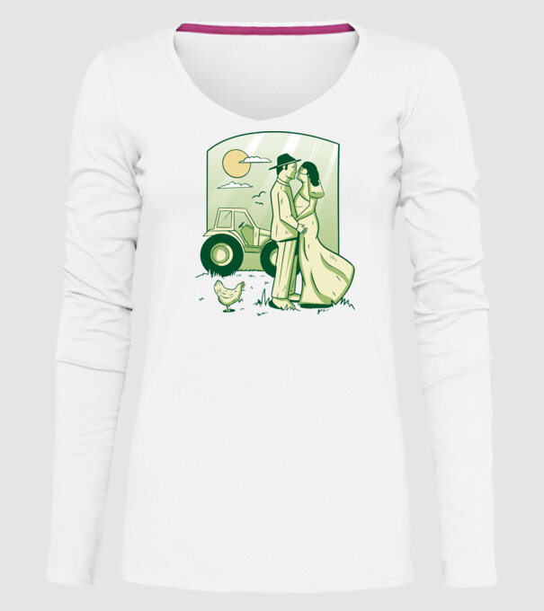 Gazda se căsătorește model alb pe tricou