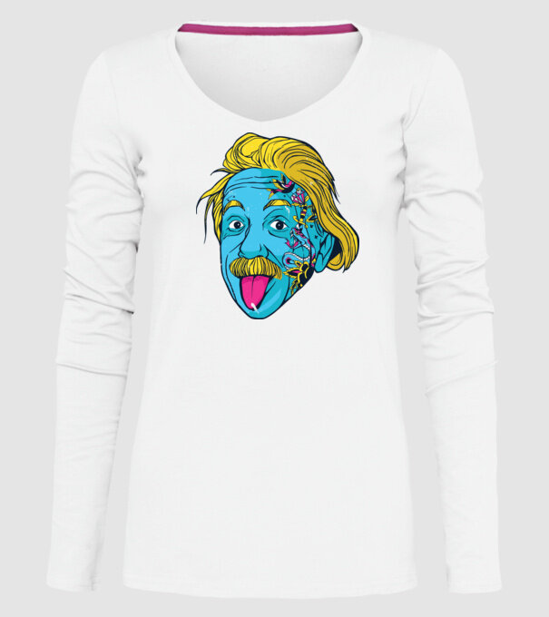 Hippy Albert Einstein model alb pe tricou