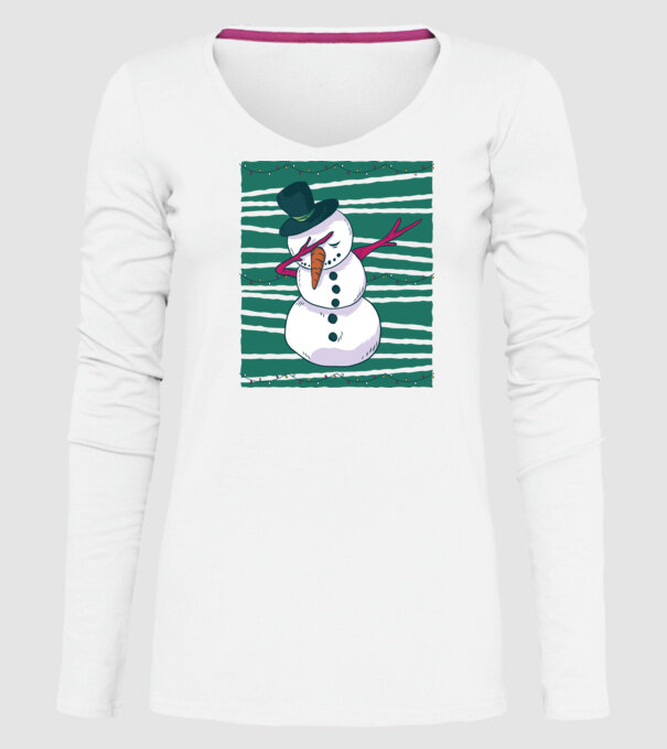 Om de zăpadă DAB Crăciun model alb pe tricou