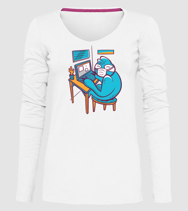 Leneș Home Office model alb pe tricou