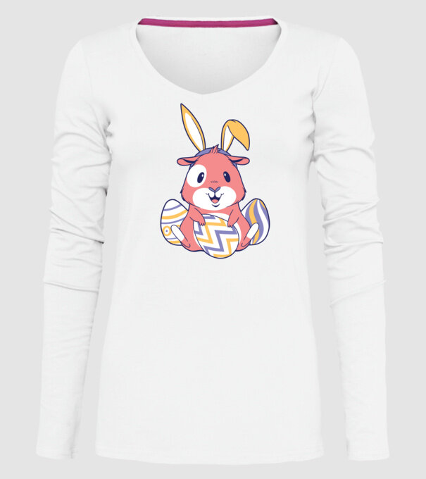 Porcușor de Guineea de Paște model alb pe tricou
