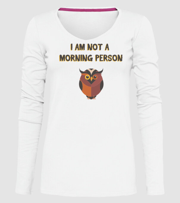 'I''m not a morning person' model alb pe tricou
