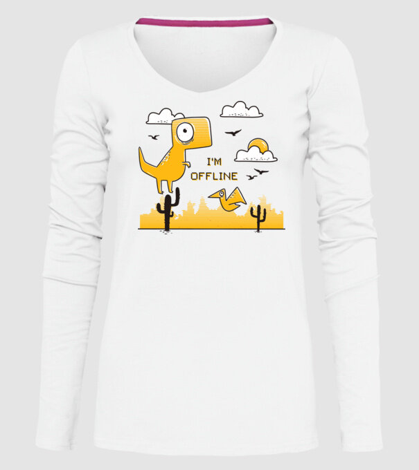 'I''m Offline tricou amuzant' model alb pe tricou