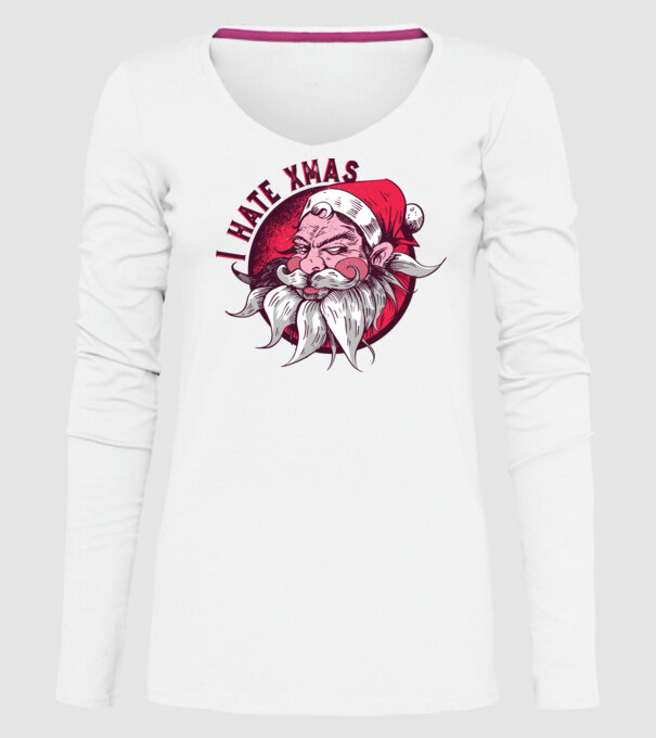 I Hate Xmas model alb pe tricou