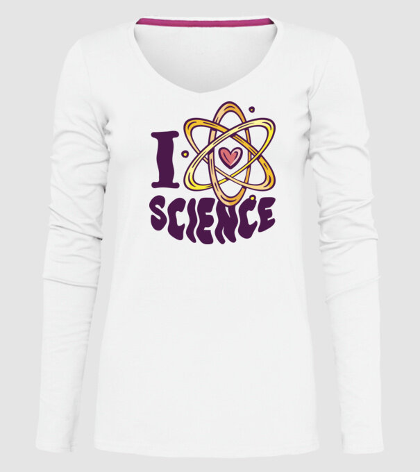 I Love Science știință model alb pe tricou