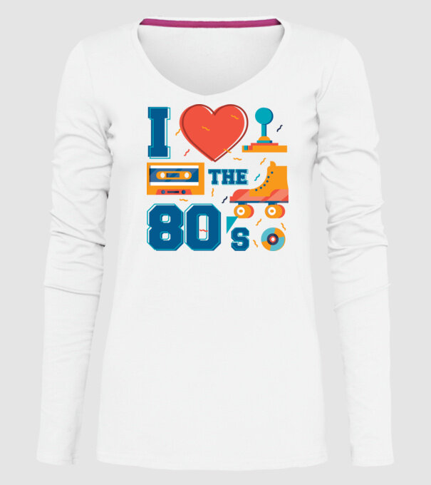 'I love the 80s - Iubesc anii ''80' model alb pe tricou