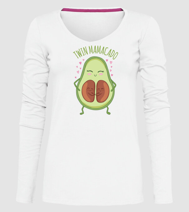 Gemeni Mamacado model alb pe tricou