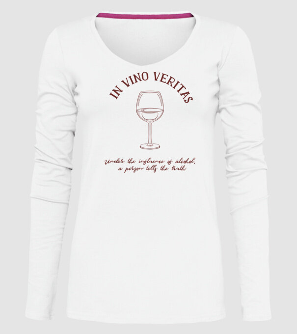 In Vino Veritas - Adevărul este în vin model alb pe tricou