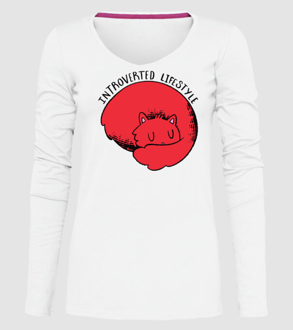 Pisică Introvertită model alb pe tricou