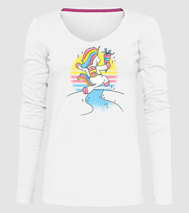 Unicorn școlar model alb pe tricou