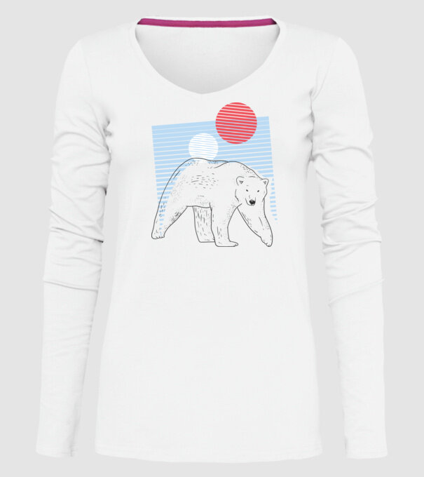 Urs polar model alb pe tricou