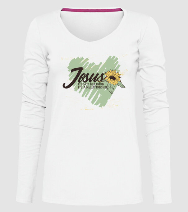 Inima lui Isus - Nu o religie, ci o relație model alb pe tricou