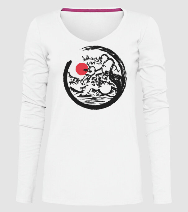 Yin-Yang Bonsai model alb pe tricou