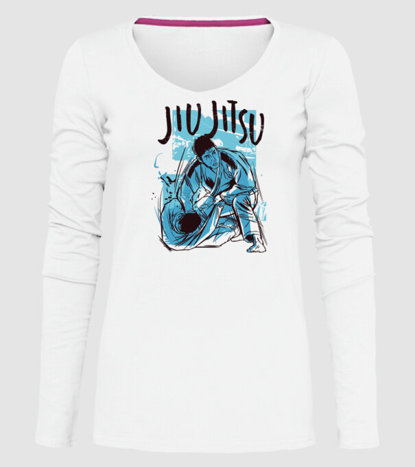Jiu Jitsu model alb pe tricou
