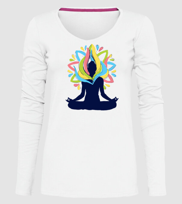 Energii Yoga Meditație model alb pe tricou